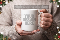 Christmas Mug Mockup Template - Christmas Background Product Image 1