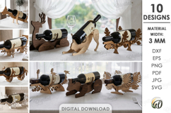 Wine Bottle Holders Bundle Laser Cut. Wine Stand SVG Product Image 1