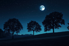 Full Moon and Trees Background Wallpaper Product Image 1