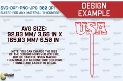 Happy 4th Of July Cake Topper Laser Cut. Cupcake Topper SVG Product Image 2