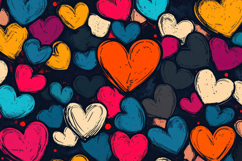 Colorful Hearts Background Wallpaper Product Image 1