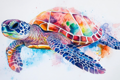 Watercolor Sea Turtle Background Wallpaper Product Image 1
