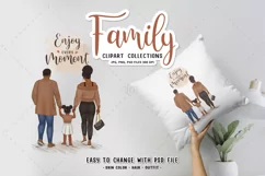 Family clipart with separated skin, Family illustration PNG Product Image 5