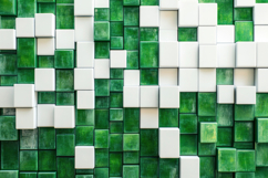Green and White Cubes Background Wallpaper Product Image 1