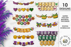 Mardi Gras Banners Bundle Lasercut.Mardi Gras Wall Decor SVG Product Image 1