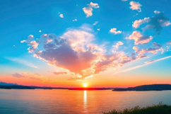 Sunset Over The Ocean Background Product Image 1