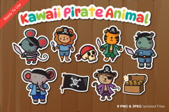 Kawaii Animal Pirate Sticker Bundle Product Image 1
