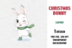 Christmas Bunny, Cute Clipart Product Image 1