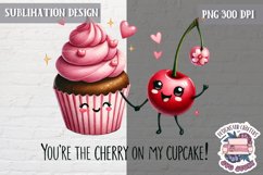 Cute Perfect Match Sublimation Design PNG Couple Food Product Image 1