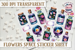Flowers Spice sticker sheet Planets Scrapbook PNG Stars Product Image 1