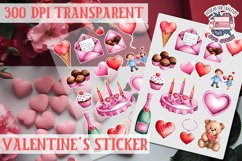 Love sticker Sheet Valentine Day Lovers Funny Heart PNG Product Image 1