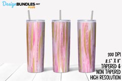 Pink Gold Brush Stroke Tumbler Wrap Product Image 1
