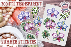 Summer Vibes sticker sheet Beach Scrapbook PNG Flowers Product Image 1