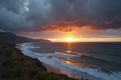 Sunset Ocean Background Product Image 1