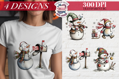 Funny Christmas Snowman Clipart Sublimation 4 PNG Product Image 1