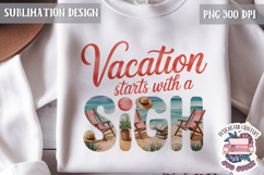 Summer Beach Sea Quote Watercolor Sublimation PNG Product Image 1