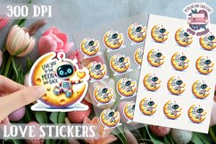 Love sticker Sheet Valentine Day Love You to the moon Product Image 1