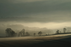 Misty Morning Landscape Background Product Image 1