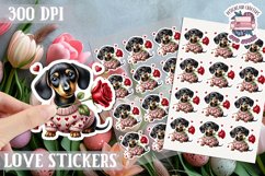 Love sticker Sheet Valentine Day Lovers Funny Animals PNG Product Image 1