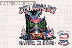 USA STATE America Summer Camping PNG Watercolor Design Sign Product Image 1