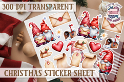 Christmas Sticker Sheet Watercolor Winter Holiday PNG Product Image 1