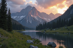 Mountain Lake Landscape Background Product Image 1