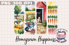 Summer Farm Brushstrokes PNG Sublimation Rustic Country Product Image 1
