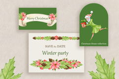 Christmas Lantern Home Watercolor Clipart Set 45 Elements Product Image 9