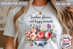 Spring Sublimation Design PNG Easter Flowers Quote Product Image 1