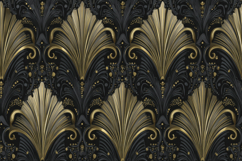 Gold Black Art Deco-style Pattern Background Product Image 1