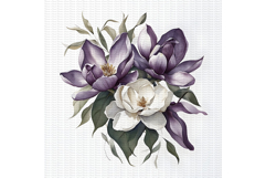 11 Purple Flowers Bouquet Clipart, Violet Floral Product Image 9