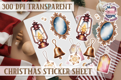 Christmas Watercolor Sticker Sheet Winter Cute Holiday PNG Product Image 1