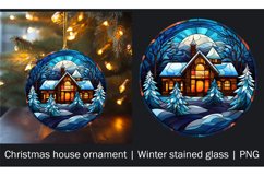 Christmas house ornament | Winter stained glass | PNG Product Image 1