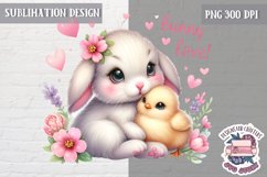 Cute Animal Easter BABY Sublimation Design PNG Spring Bunny Product Image 1