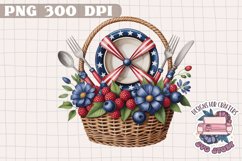 4th of July PNG Sublimation Strawberry berries Patriotic Product Image 1