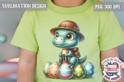 Cute Animal Dinosaur Sublimation Design PNG Spring Dino Product Image 1