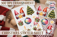 Christmas Sticker Sheet Watercolor Winter Holiday PNG Product Image 1