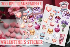 Love sticker Sheet Valentine Day Lovers Funny Heart PNG Product Image 1