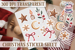 Christmas Watercolor Sticker Sheet Winter Cute Holiday PNG Product Image 1