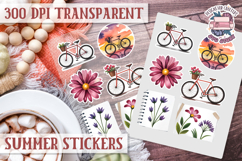 Summer sticker sheet Beach Scrapbook PNG Flowers Vibe Product Image 1