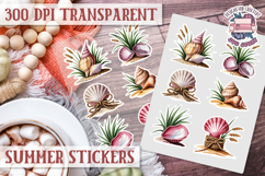 Summer Vibes sticker sheet Beach Scrapbook PNG Flowers Product Image 1
