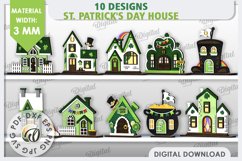 St. Patrick&#039;s Day Houses Laser Cut Bundle. Layered Houses Product Image 1
