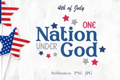 4th of July, One nation under God, patriotic quote, png Product Image 2