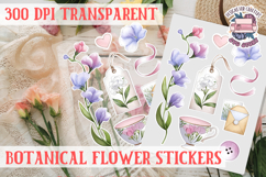Flowers sticker sheet Spring Botanical Summer Scrapbook PNG Product Image 1