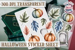 Halloween sticker sheet Creepy Scrapbook PNG Funny Skulls Product Image 1