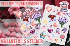 Love sticker Sheet Valentine Day Lovers Funny Heart PNG Product Image 1