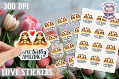 Love sticker Sheet Valentine Day Cute Animals Quote PNG Product Image 1