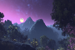 Mountain and Moon Background Wallpaper Product Image 1