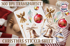 Christmas Sticker Sheet Watercolor Winter Holiday PNG Product Image 1