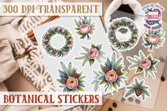 Botanical sticker sheet Spring Botanical PNG flowers Product Image 1